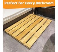 Almineez Natural Bamboo Wooden Duckboard Sink Shower Bath Mat Duck board Almineez Natural