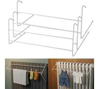 Almineez Pack of 3 Radiator Airers - Indoor Clothes Drying Rails | Space-Saving Laundry Airer Holders for Radiators, Doors & Bannisters | Easy Clip-On Design for Fast Drying