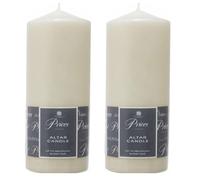 Almineez Pillar Candles Long Burning Large Candle with 100 Hours Burn Time - Dripless, Smokeless, Unscented Church Candles - Ideal for Weddings, Spa and Parties (Pack of 2)