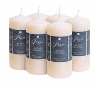 Almineez Pillar Candles Long Burning Large Candle with 75 Hours Burn Time - Dripless, Smokeless, Unscented Church Candles - Ideal for Weddings, Spa and Parties (Pack of 6)