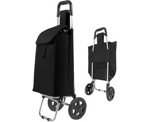Almineez Premium Shopping Trolley on Wheels, 24L Foldable Trolley Bags for Shopping Cart Hard Wearing and Easy Storage with 2 Wheels, 600D Oxford Cloth Bag Shopping Cart Grocery Bags for Trolley