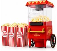 Almineez Retro Carnival Popcorn Maker Electric Fairground Popcorn Machine With Hot Air Circulation Popcorn Popper