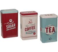 Almineez Retro Set of 3 Stainless Steel Tea Coffee Sugar Jar Canisters Kitchen | Size: 1 Pack Almineez Multicolor 1 Pack