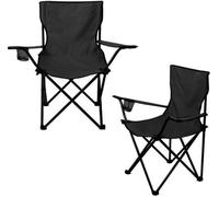 Almineez Set Of 2 Folding Camping Arm Chair With Drink Cup Holder