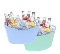 Almineez Set of 2 Premium Plastic Drink Bucket - Beverage Tub with Handles - Perfect for Parties, BBQs, Outdoor Events - Cooling Bottles Cans of Beer or Soft Drinks (24L - 24 Litre)