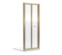 Almington 4mm Toughened Safety Glass Bi-Fold Shower Door - 1900 X 760mm - Brushed Brass - Balterley