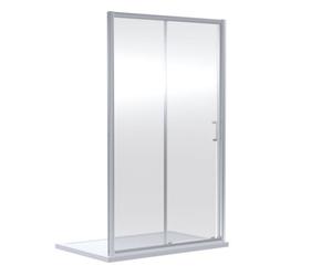 Almington 6mm Toughened Safety Glass Sliding Shower Door - 1900 X 1000mm - Chrome - Balterley