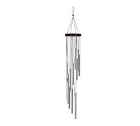 ALMLWIAJ Garden Wind Chimes for Outdoor, Colorful Hanging Wind Chimes Indoor with Metal 12 Aluminum Tubes for Garden Home Yard Patio Decor, Silver