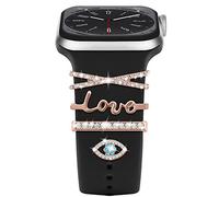 ALMNVO Bling Diamond Charms for Apple Watch Bands Charms 46mm 45mm 44mm 42mm 41mm 40mm 38mm 49mm,Sparkle Metal Sliding Decorative Rings for iWatch Ultra3/2/1 Series 11 10 9 8 7 6 5 4 3 SE3/2/1 Women