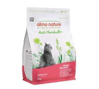 Almo Nature Anti Hairball - Adult Cat Kibble with Fresh Salmon, with a Blend of Vegetable Fibres to Counteract the Formation of Hairballs - 2kg Bag
