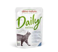 Almo Nature Daily - Complete Wet Cat Food for Adult Cats - Chunks - with Cod and Shrimps - NON-GMO, Presertive-Free - Pouches, 70g (Pack of 30)