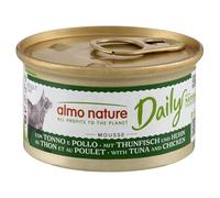 almo nature Daily - Wet Cat Food for Adult Cats, Mousse with Tuna and Chicken, Grain-Free, Gluten-Free Recipe, 85g, Pack of 24