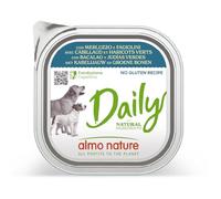 Almo Nature Daily Wet Dog Food No grain Paté with Cod and Green Beans, 300 g, Pack of 9