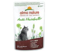 Almo Nature Functional - Anti Hairball - Complete Wet Cat Food for Cats - with Beef - For Cats Living Together and Seasonal Changes - 70g (Pack of 30)