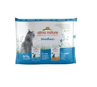 Almo Nature Functional - Sterilised - Wet Food for Adult and Mature, Sterilised or Less Active Cats - with Cod and Chicken - Low Fat Content, Hydrating - 70g (Pack of 6)