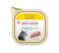 Almo Nature HFC Complete Stelirised Wet Food for Adult Cats, Free Range Chicken, 85 g Tray