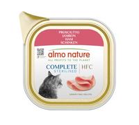 Almo Nature HFC Complete Sterilised - Wet Food for Adult Cats - Ham - Human Grade, Gluten Free, Monoprotein - 85g, Pack of 17