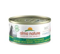 Almo Nature HFC Complete - Wet Cat Food for Adult Cats - Chicken and Green Beans - Human Grade, Gluten Free, Monoprotein - 70g, Pack of 24
