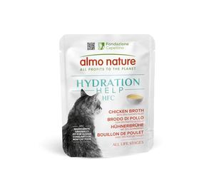 Almo Nature HFC Hydration Help - Wet Cat Food - Chicken Broth with Chicken Fillet - Urinary Support - Human-Grade, Gluten-Free, Monoproteic - 50g (Pack of 24)