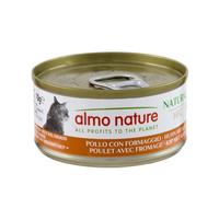 Almo Nature HFC Natural - Wet Cat Food for Adult Cats - Chicken and Cheese - Human Grade, Gluten Free - 70g, Pack of 24