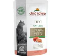 almo nature HFC Natural Wet Cat Food Pouch - Salmon & 55 g (Pack of 24)