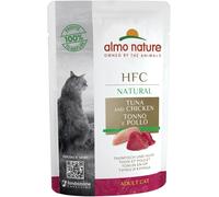 almo nature HFC Natural Wet Cat Food Pouch - Tuna & Chicken (Pack of 24 x55g)