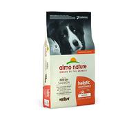 Almo Nature Holistic Maintenance - Complete Dry Dog Food for Medium Sized Dogs - Kibbles Made with Fresh Salmon - For Daily Feeding, Suitable for All Ages - 12 kg