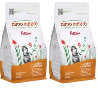 Almo Nature Kitten - Kibble for Kittens with Fresh Chicken - For Balanced Growth from 2 to 12 Months, Suitable for Pregnancy and Nursing - 400g Bag (Pack of 2)