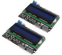ALMOCN 2pcs 1602 LCD Keypad Shield 1602 LCD Expansion Shield Board Blue Backlight 4.5-5.5V for Arduino R3 MEGA2560 Due Duemilanove Robot