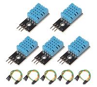 ALMOCN 5PCS DHT11 Temperature Humidity Sensor Module 3.3V-5V Humidity Measure Range 20%-95% Temperature Measure Range 0-50℃ Celsius with Dupont Wires for Arduino Raspberry Pi 2 3 4B