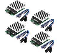 ALMOCN MAX7219 Dot Matrix Display Module Single-Chip Control LED Module DIY Kit for Arduino with 5pin Line (4pcs)