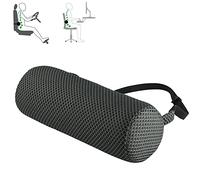 Almohada de apoyo lumbar transpirable de malla de aire suave para sillas de oficina y asientos de coche, soporte de madera de rollo de gran tamaño