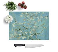 Almond Blossom Branches Vol.1 by Vincent Van Gogh - Textured Chopping Board - Worktop Saver - Cutting Board - Heat Resistant, Shatterproof and Hygenic - 28.5 x 20 cm