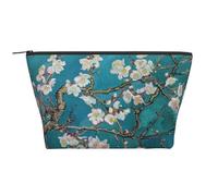 Almond Blossom Print Makeup Bag Trapezoid Travel Cosmetic Organiser Stylish Storage for Beauty & Gifts for Women Girls