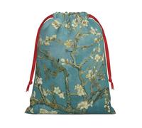 Almond Blossom Print Practical Drawstring Gift Pouches Comfort Holiday Parties Events Multipurpose Use
