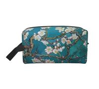 Almond Blossom Printed Cosmetic Case with Handle, Lightweight Compact Storage for Makeup, Toiletries & Gadgets, Make up Organiser for Travel, School, Work