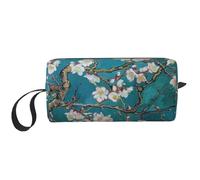 Almond Blossom Printed Makeup Bag with Handle, Lightweight Portable Cosmetic Organiser for Travel, Gym & Daily Use - Gift for Women Girls