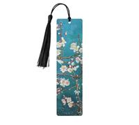 Almond Blossom Printed Metal Bookmarks M - Black Lightweight Aluminium Book Marker for Books, Journals & Gifts, Ideal Book Lovers, Holiday Decor & Crafts