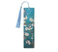 Almond Blossom Printed Metal Bookmarks M - Sky Blue Lightweight Aluminium Book Marker for Books, Journals & Gifts, Ideal Book Lovers, Holiday Decor & Crafts
