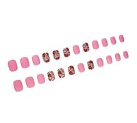 Almond Fake Nails Glossy Designs False Full Covers Artificial Acrylic 24pcs 12Sizes Valentine Press on