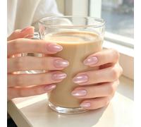 Almond False Manicure Collection Soft Reflective ABS | Coated ABS Build for Routine Dressing, Glossy Fingertip Overlay Set, Soft Reflective Almond