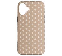 Almond Latte Polka Dot Aesthetic Preppy Vintage Dotted Case for iPhone 16 Plus