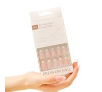 Almond Middle Press On Nails 30Pcs Set Artificial Nails French Tip Nails Art Decoration False Nails For Women And Girls