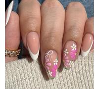 Almond Nails Tips Fake Nails Glues on Stick on Press on Artificial False for Womens Girls Gifts Design False