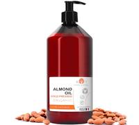 Almond Oil, Organic, Cold Pressed, Pure, Natural, Massage Oil (Carrier Oil) Hair Oil, Body Oil, Nail & Cuticle Oil, Face Oil, Ear oil, Pregnancy Stretch Mark & Baby Oil, 1000 ml
