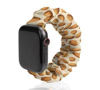 Almond Pattern Scrunchies Watch Band Compatible with IWatch Stretchy Elastic Replacement Strap 38mm/40mm