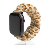 Almond Pattern Scrunchies Watch Band Compatible with IWatch Stretchy Elastic Replacement Strap 42mm/44mm