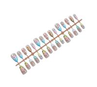 Almond Press On Nails Glossy Fake Nails Stick On In 15sizes 30Pcs French Tips For Art Decorations Press Nail Coffin Almond French Tip Nail