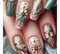 Almond Press On Nails Glossy Fake Nails Stick On Nails In 12Size 24Pcs French Nails Tips For DIYS Nails Art Decorations