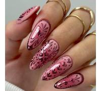Almond Press On Nails Glossy Fake Stick In 15 Sizes 30Pcs French Tips For Diys Art Decors Stick Nail